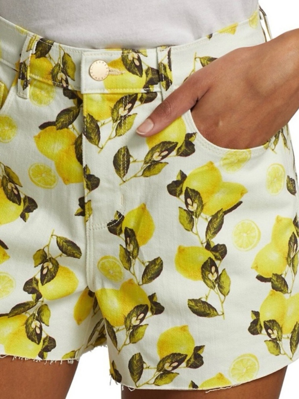 NWOT L’AGENCE Audrey Lemon yellow Shorts Mid-Rise Size 29 - Picture 4 of 8